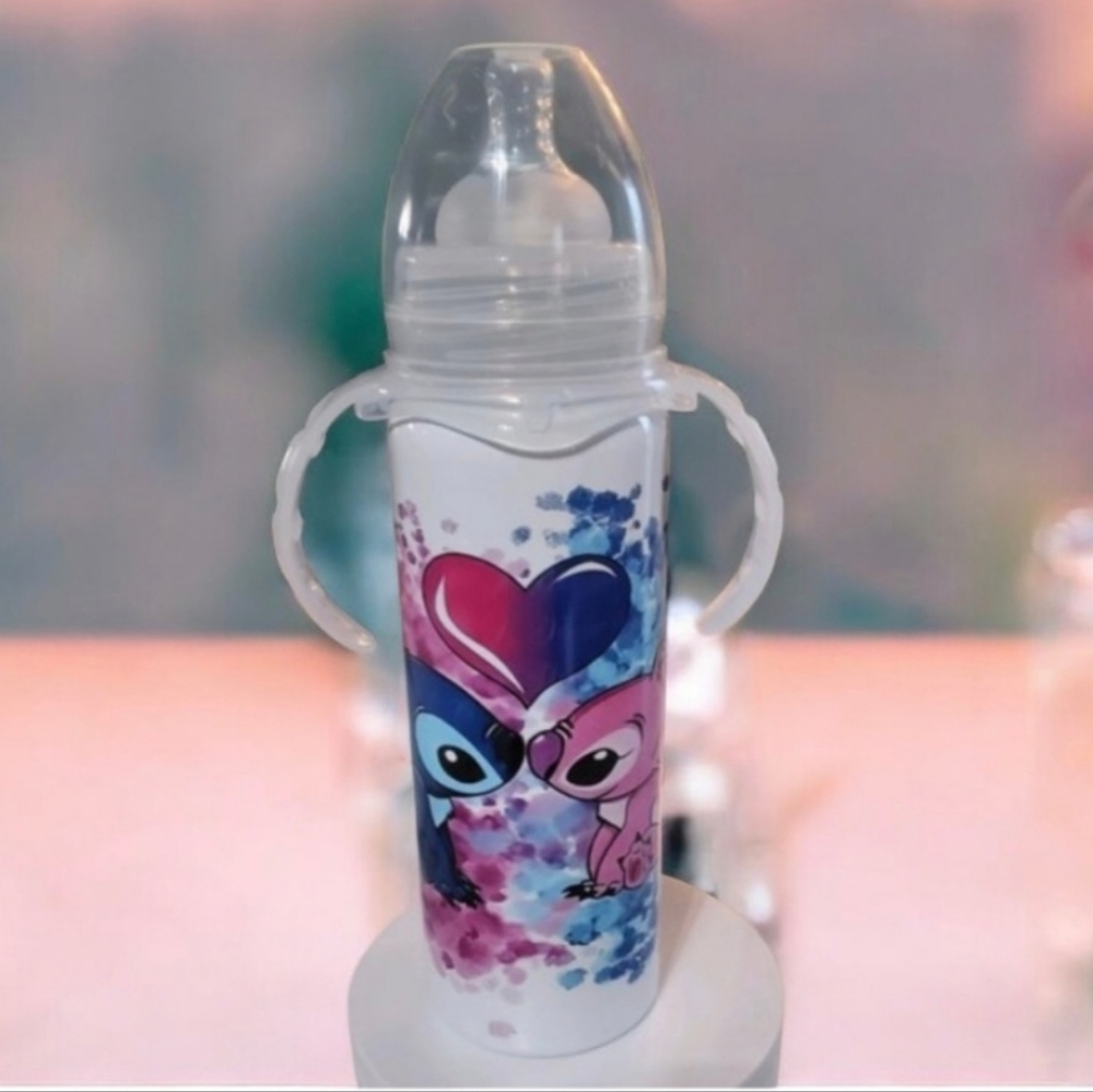 Stitch & Angel 8oz Baby Bottle